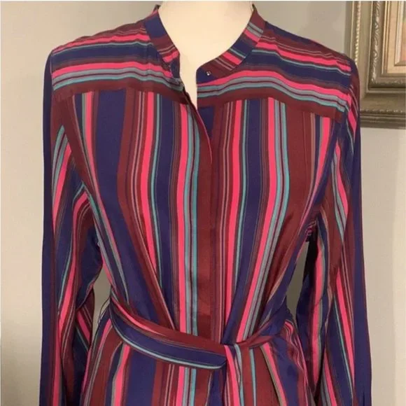 Figue Elena Long-Sleeve Multi-Striped Dress Size M NWOT - Picture 4 of 12